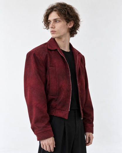 Cropped Lapel Zip Jacket