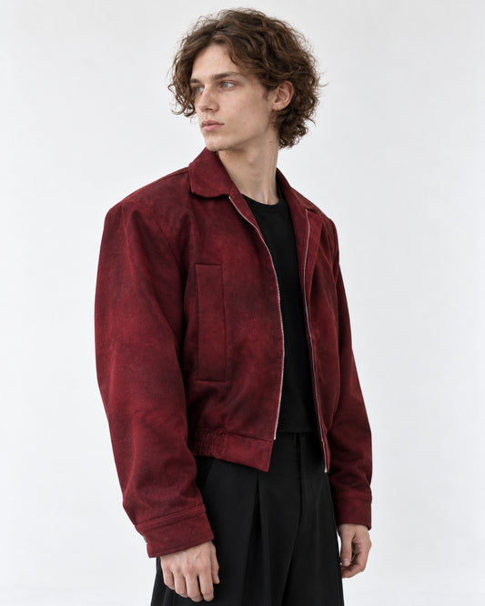 Cropped Lapel Zip Jacket