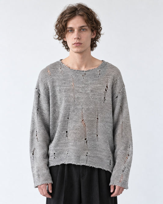 Brushed Distressed Knit Top
