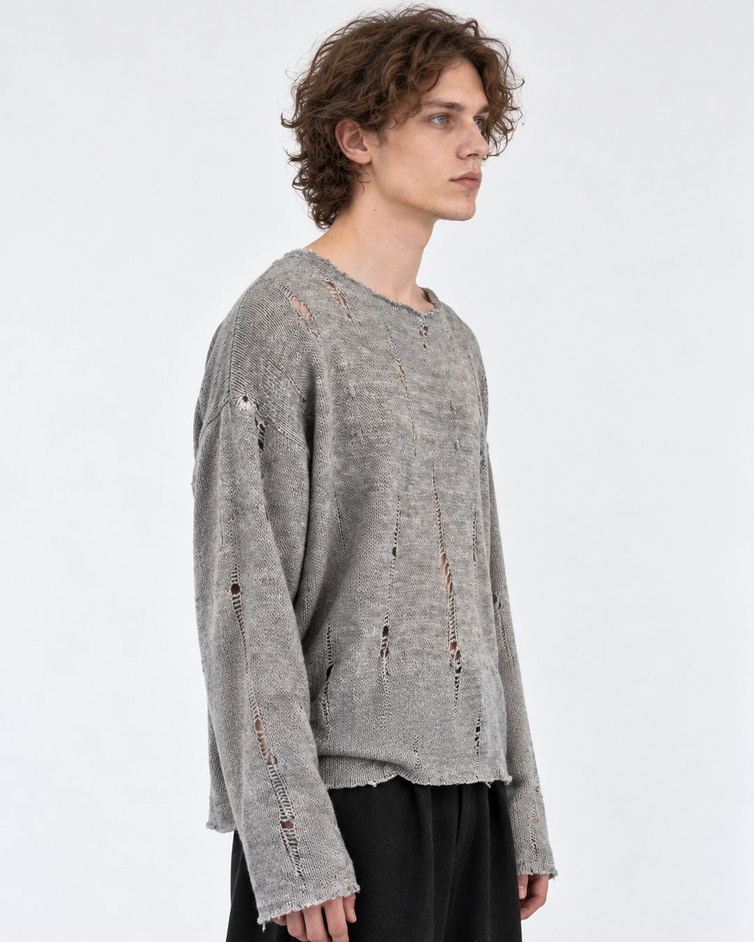 Brushed Distressed Knit Top