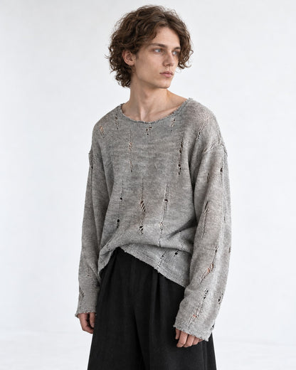 Brushed Distressed Knit Top