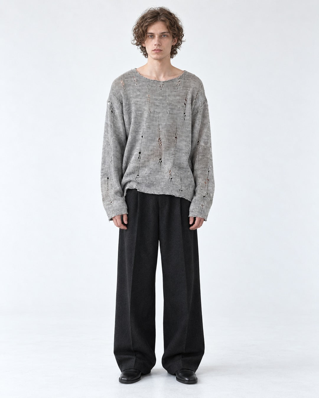 Brushed Distressed Knit Top