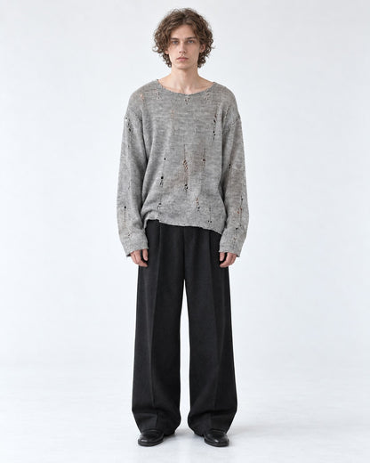 Brushed Distressed Knit Top