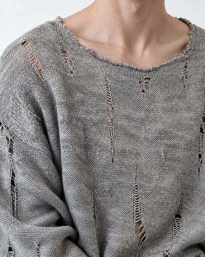 Brushed Distressed Knit Top