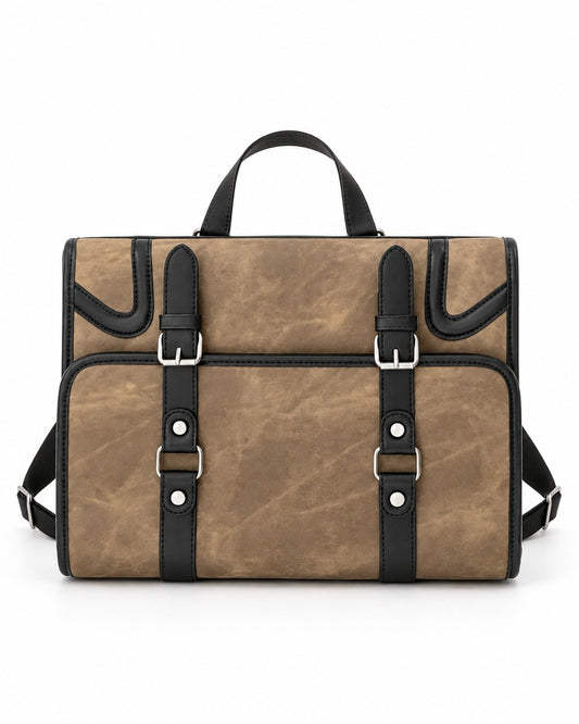 Buckle Flap Satchel Backpack