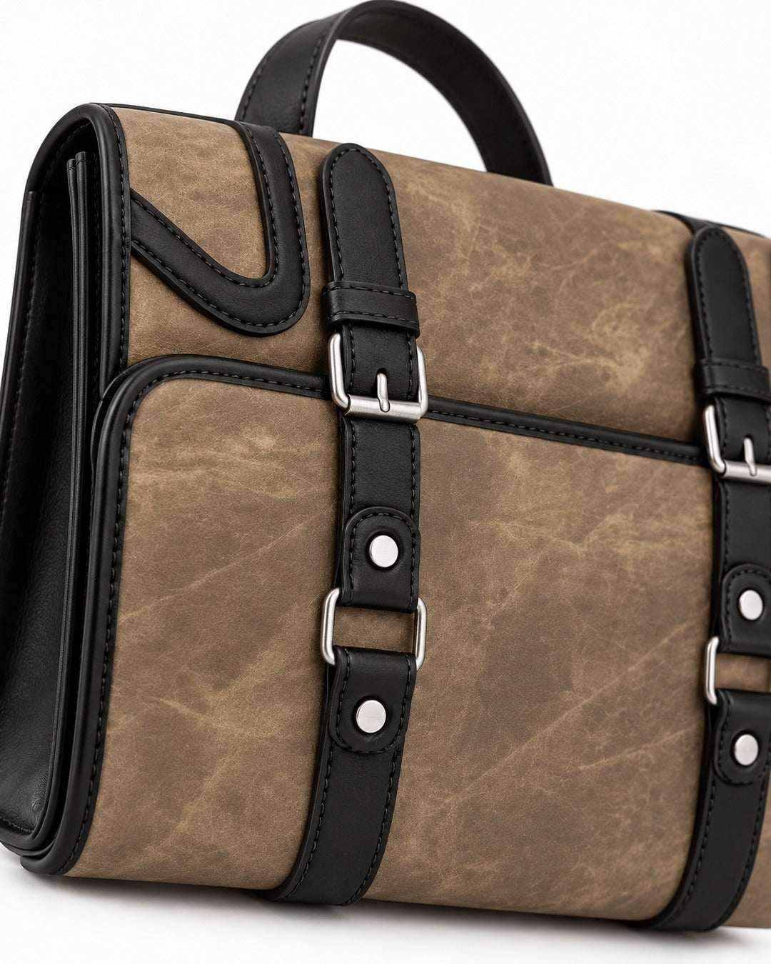 Buckle Flap Satchel Backpack