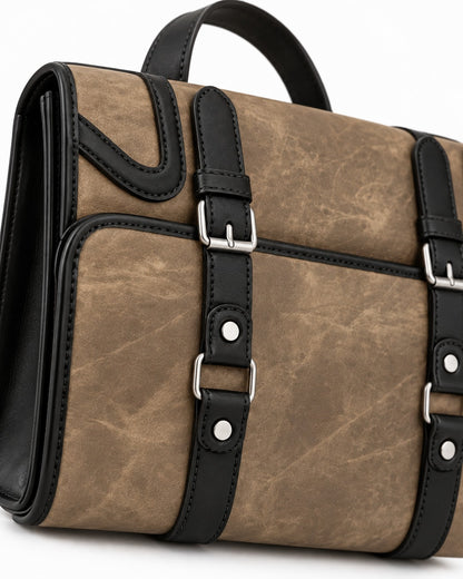 Buckle Flap Satchel Backpack