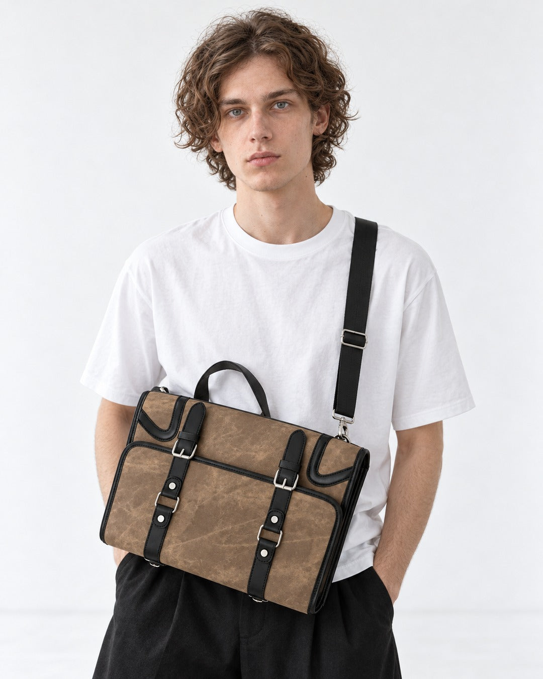 Buckle Flap Satchel Backpack