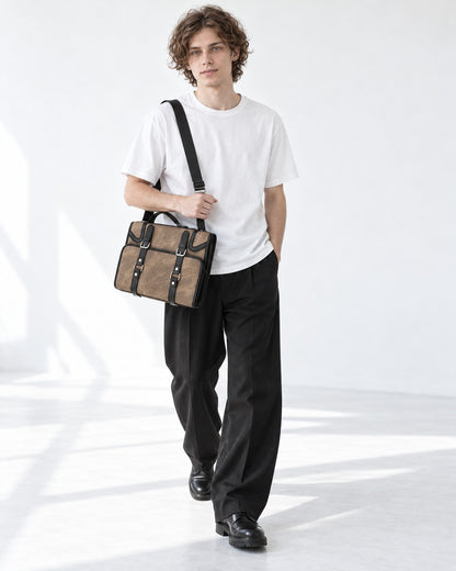 Buckle Flap Satchel Backpack
