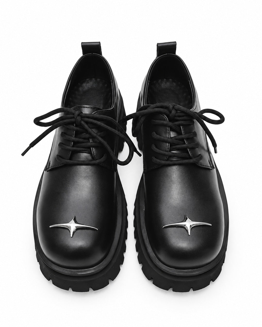 Star-Detail Platform Derby Shoes