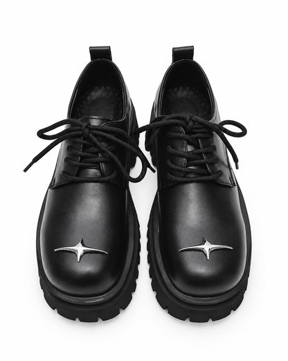 Star-Detail Platform Derby Shoes