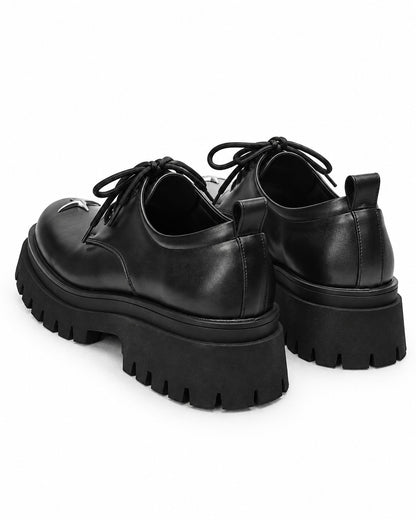 Star-Detail Platform Derby Shoes