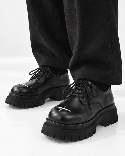 Star-Detail Platform Derby Shoes