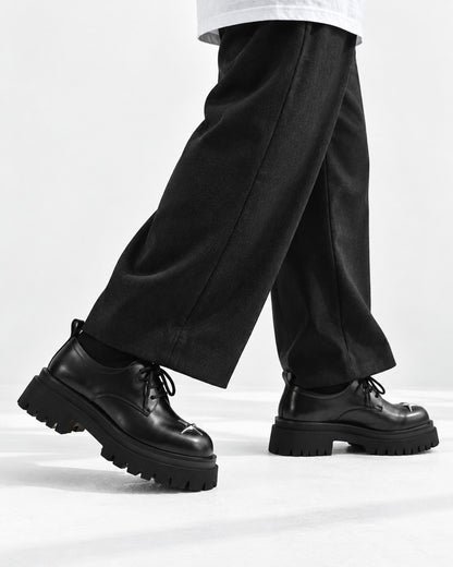 Star-Detail Platform Derby Shoes