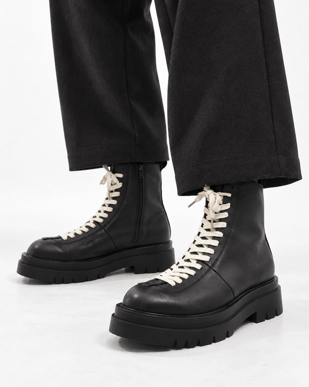 Lace-Up Platform Ankle Boots