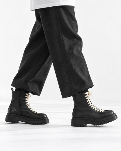Lace-Up Platform Ankle Boots