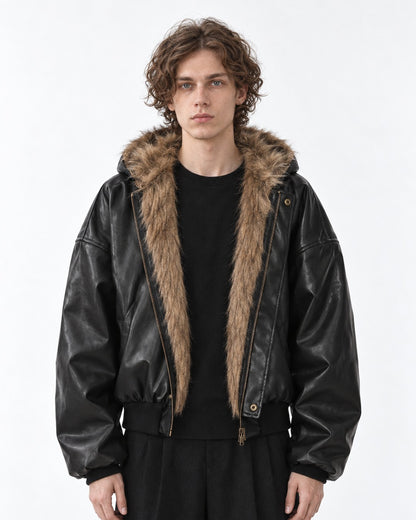 Reversible Faux Fur Hooded Jacket