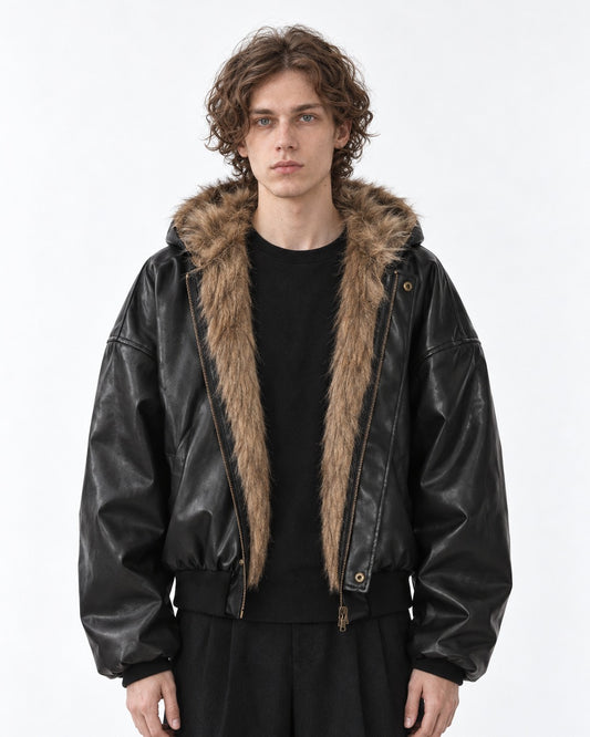Reversible Faux Fur Hooded Jacket