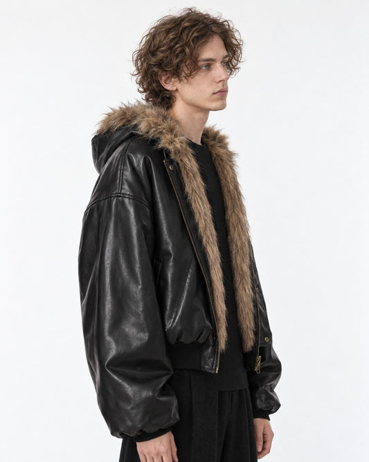 Reversible Faux Fur Hooded Jacket