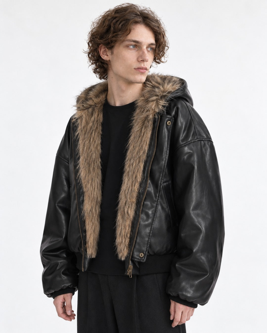 Reversible Faux Fur Hooded Jacket