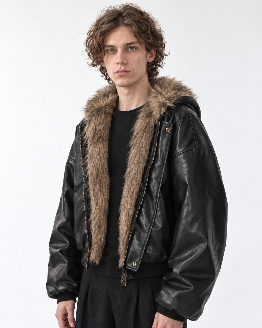 Reversible Faux Fur Hooded Jacket