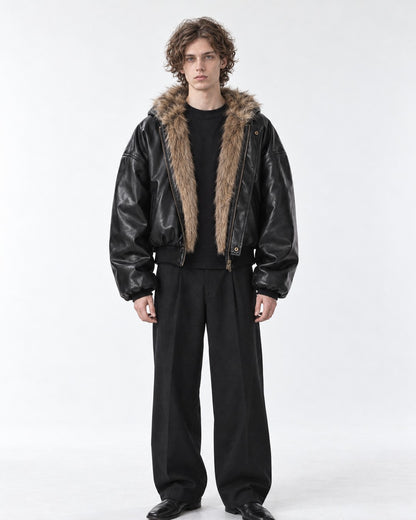 Reversible Faux Fur Hooded Jacket
