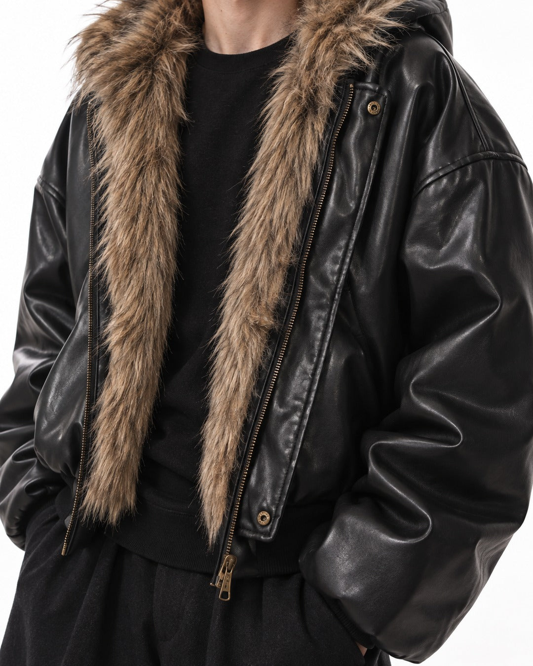 Reversible Faux Fur Hooded Jacket
