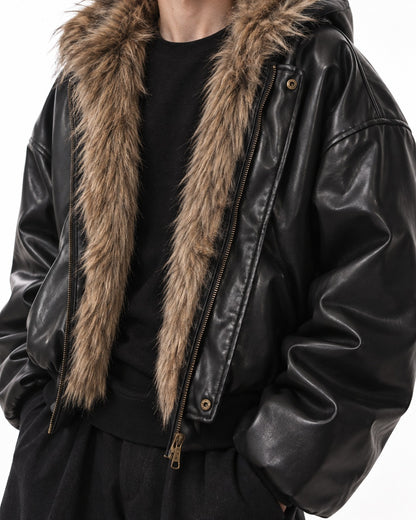 Reversible Faux Fur Hooded Jacket