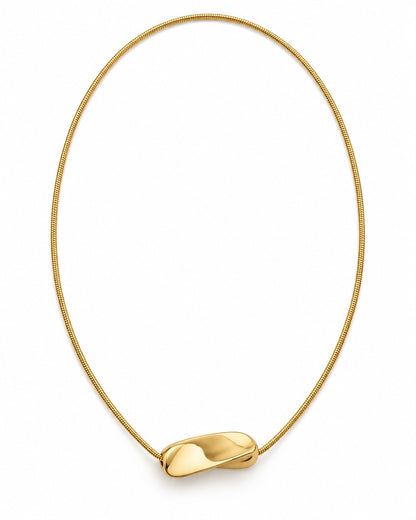 Bean Pendant Snake Chain Necklace