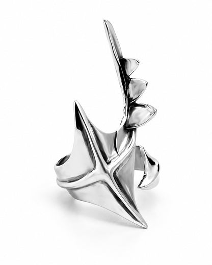 Sculpted Spike Open Ring
