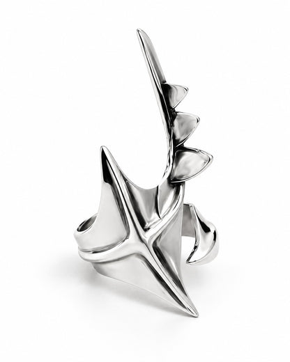 Sculpted Spike Open Ring