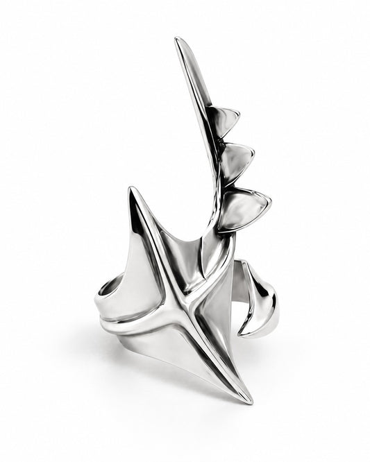 Sculpted Spike Open Ring