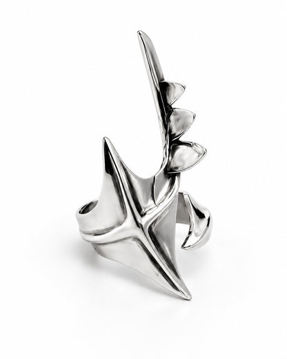 Sculpted Spike Open Ring