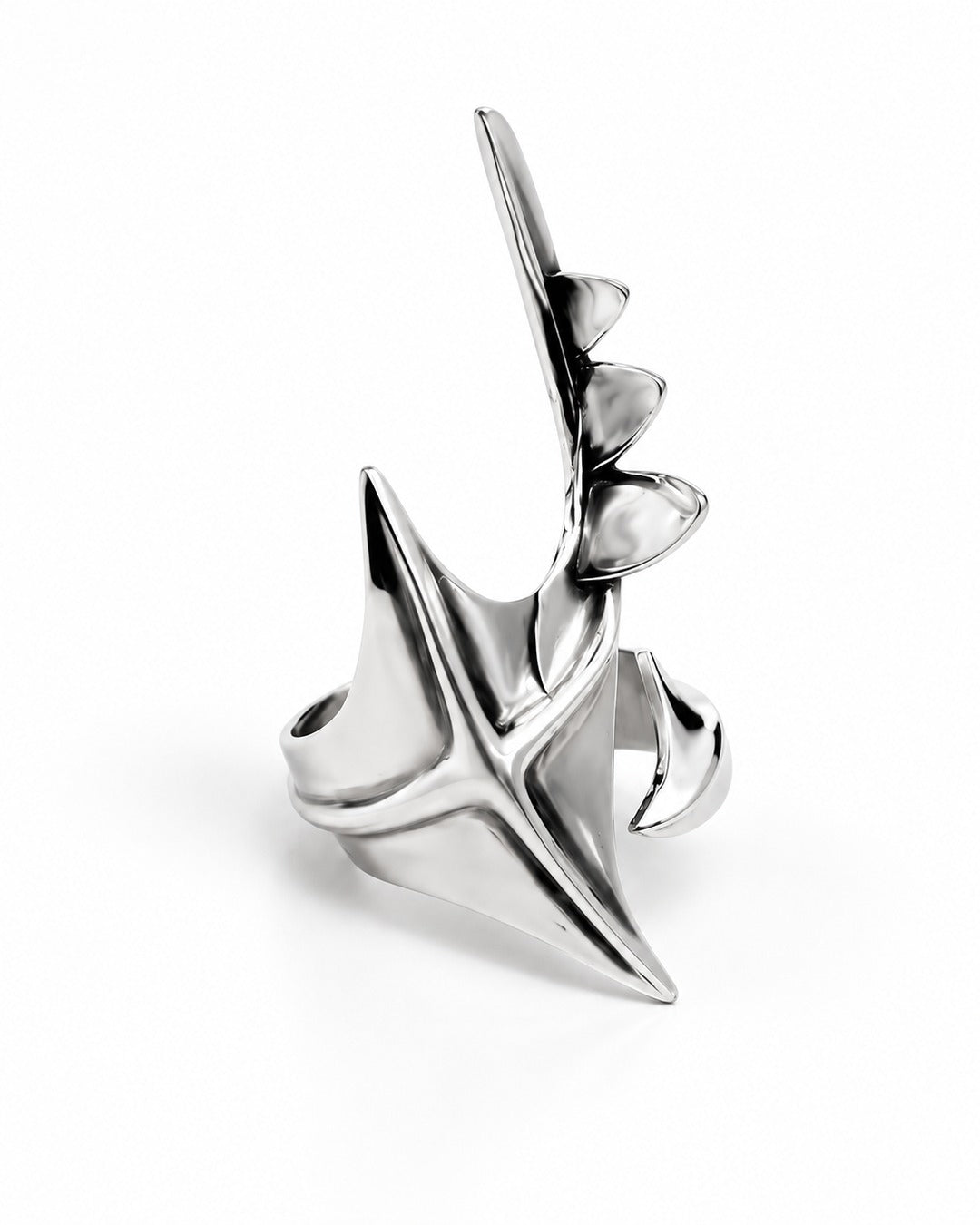 Sculpted Spike Open Ring