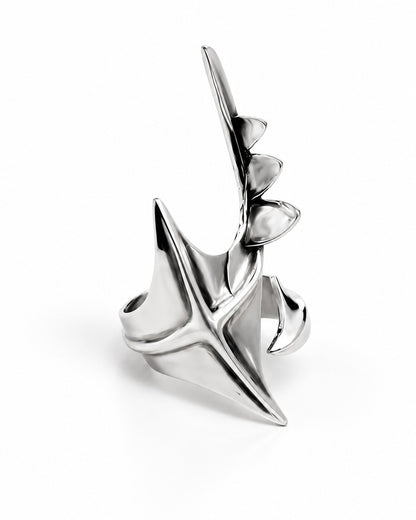 Sculpted Spike Open Ring