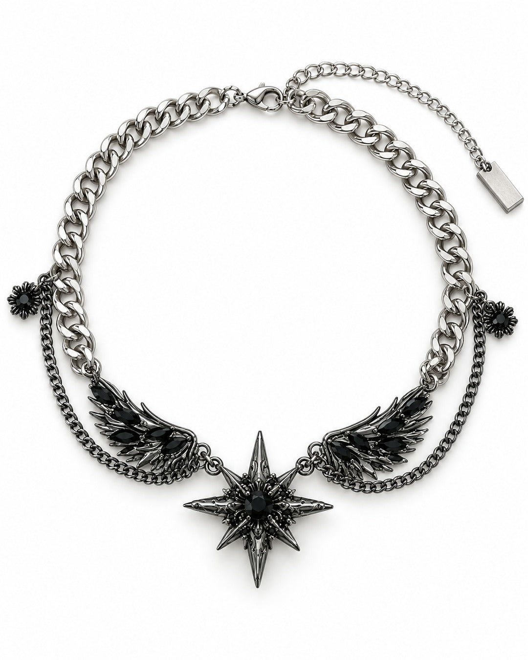 Dark Gem Wing Chain Necklace