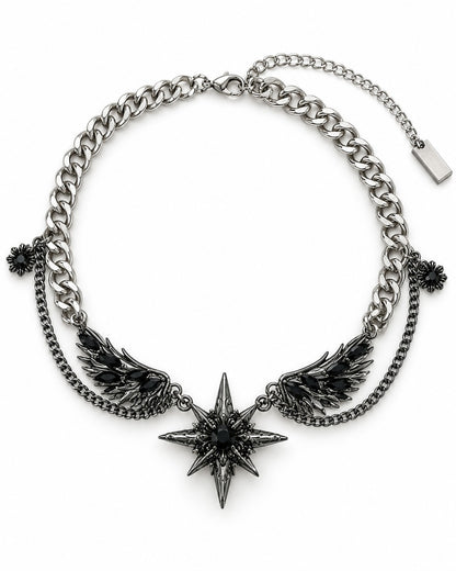 Dark Gem Wing Chain Necklace