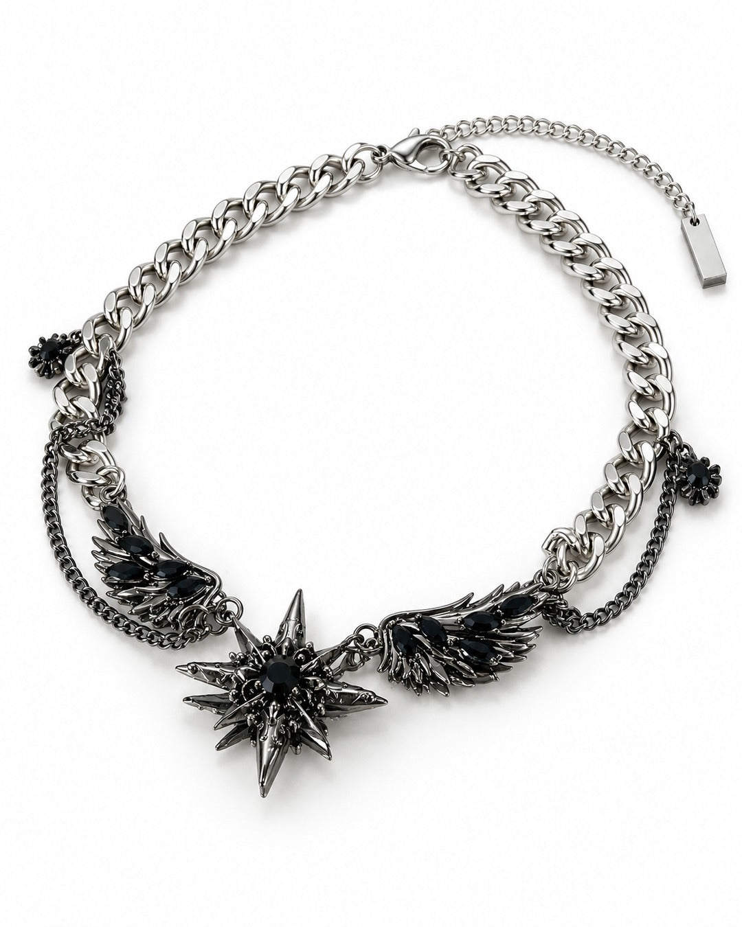 Dark Gem Wing Chain Necklace
