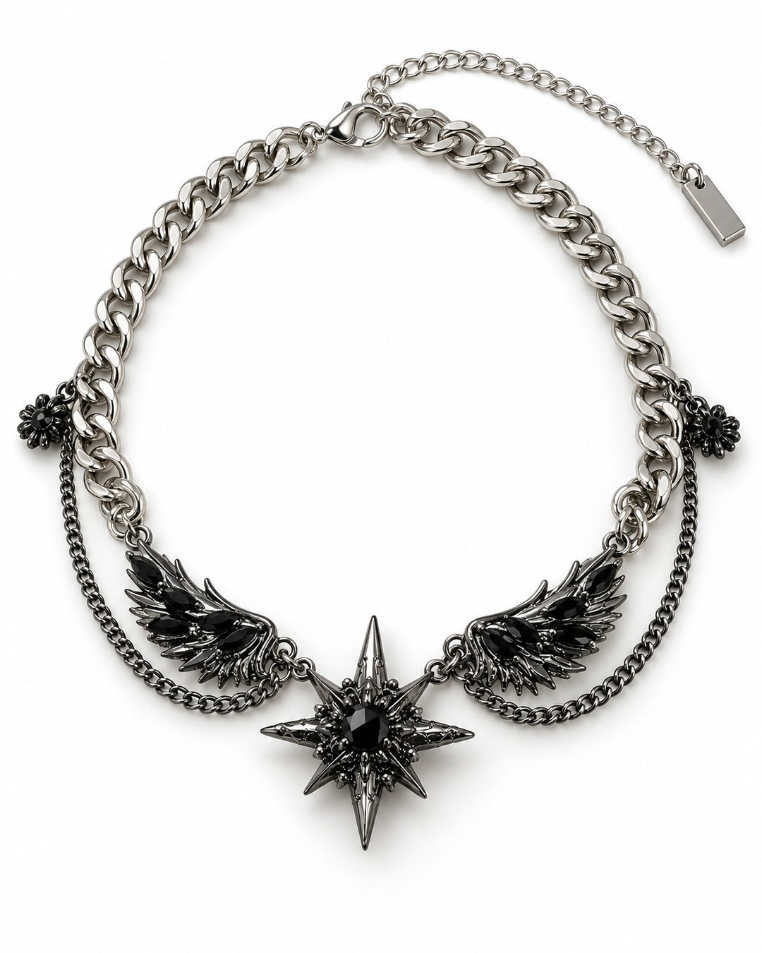 Dark Gem Wing Chain Necklace