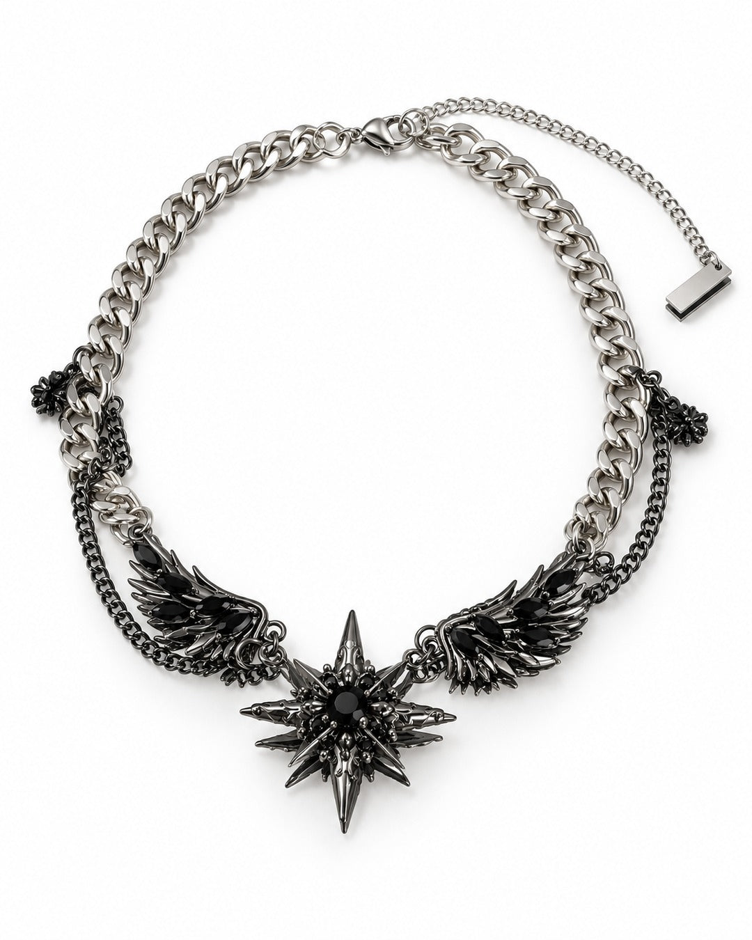 Dark Gem Wing Chain Necklace