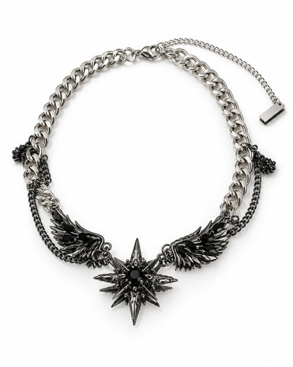 Dark Gem Wing Chain Necklace