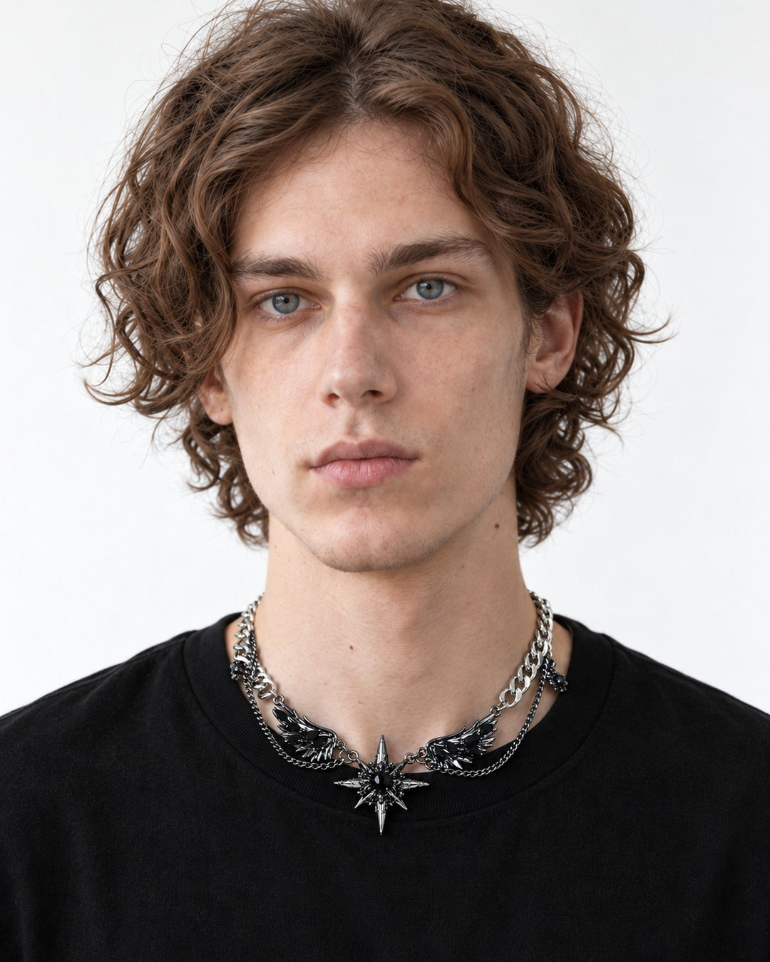 Dark Gem Wing Chain Necklace
