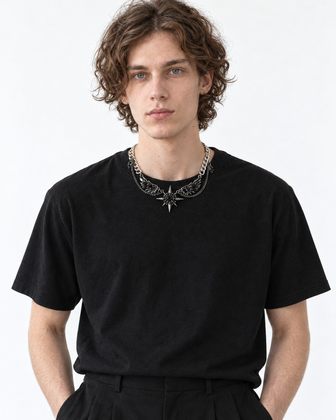 Dark Gem Wing Chain Necklace