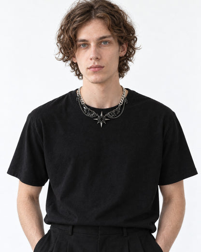 Dark Gem Wing Chain Necklace