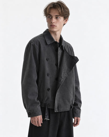 Asymmetric Belted Jacket