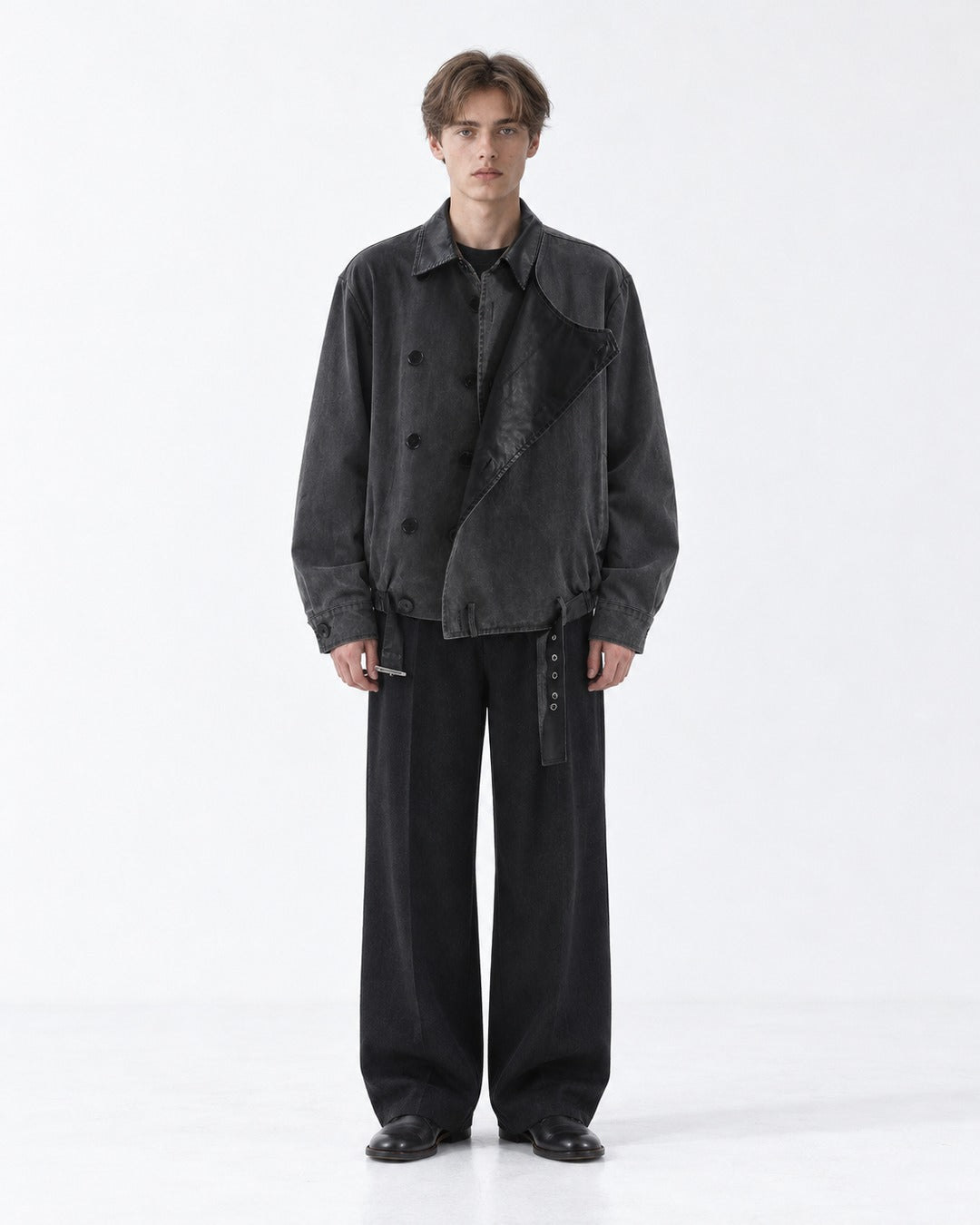 Asymmetric Belted Jacket