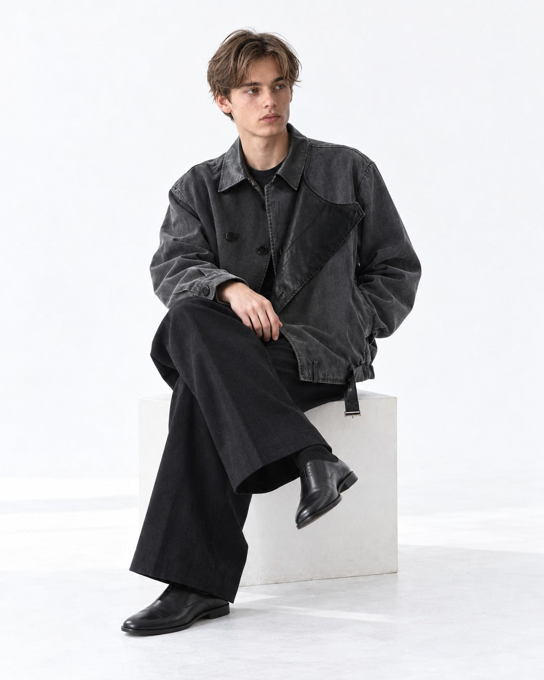 Asymmetric Belted Jacket