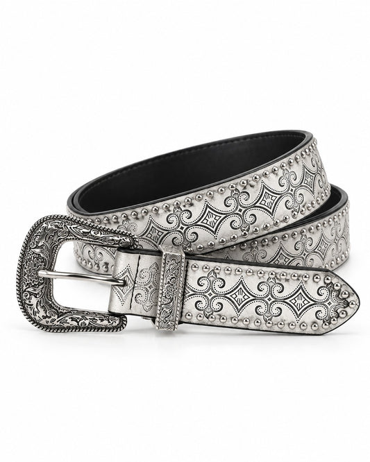 Engraved Western Buckle Belt