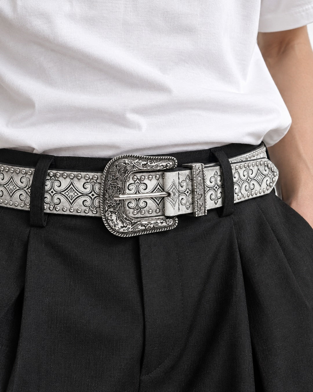Engraved Western Buckle Belt