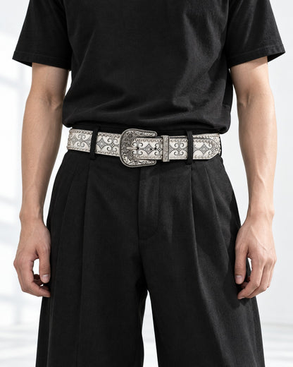 Engraved Western Buckle Belt